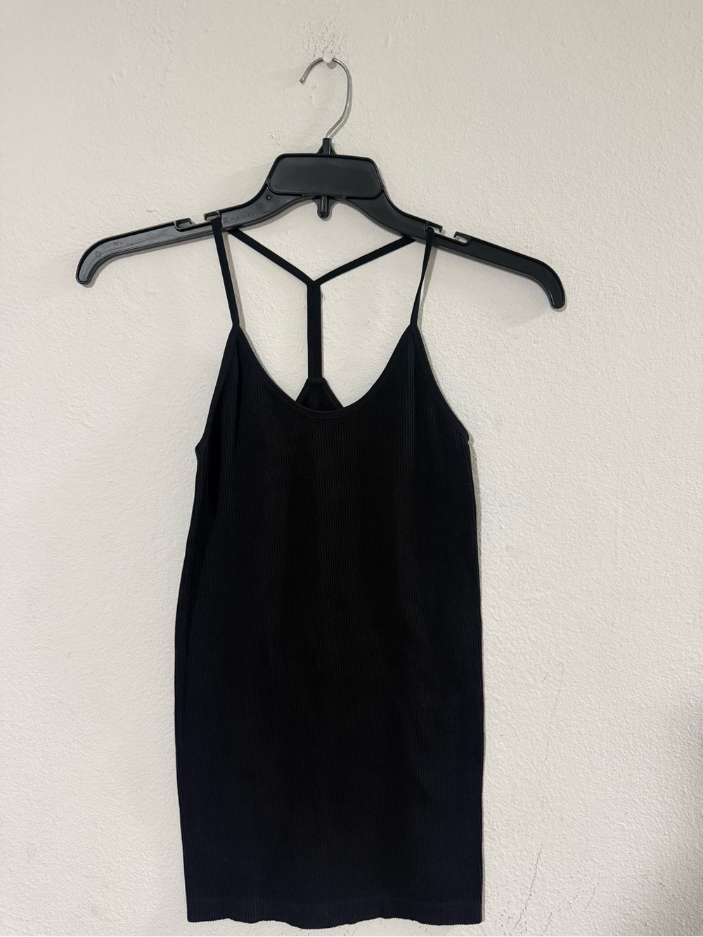 Love Black Ribbed T-Back Mini Dress